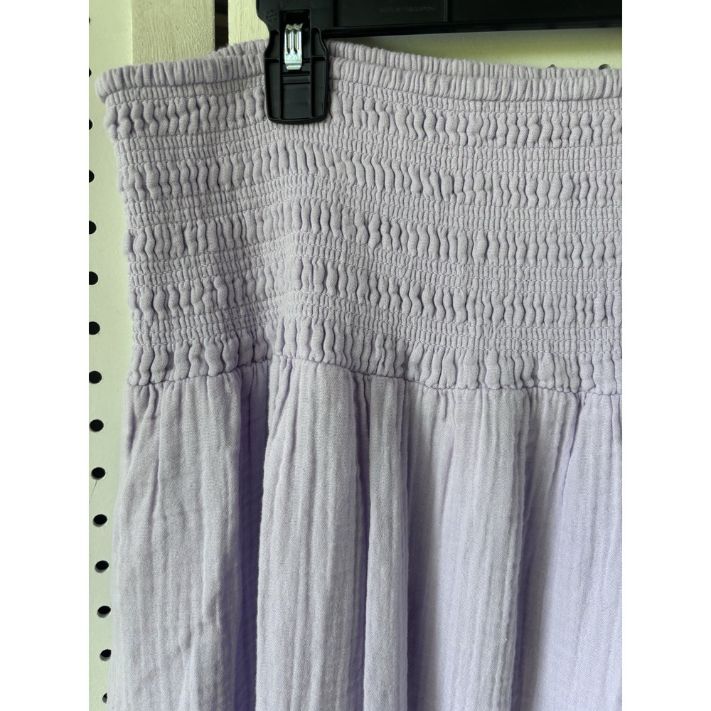 Old Navy Fairy Boho Lavender Gauze Smocked Maxi Skirt Size XL Coastal Hippie - Picture 2 of 5